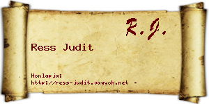 Ress Judit névjegykártya